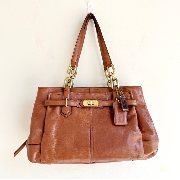 Coach Handbags - Coach Cognac Leather Handbag